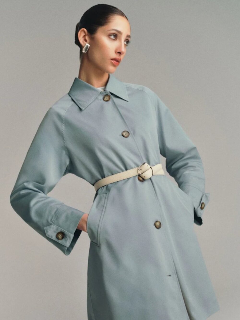 Reformation Dion Trench Blue - Size S